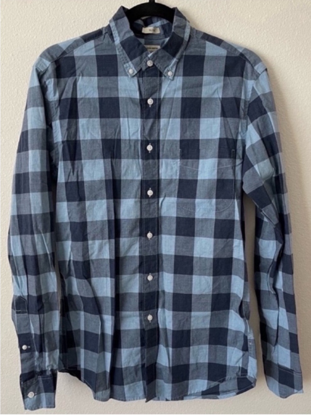 J. CREW Men’s Slim Button Down Shirt Size Small Blue Buffalo Check 100% Cotton